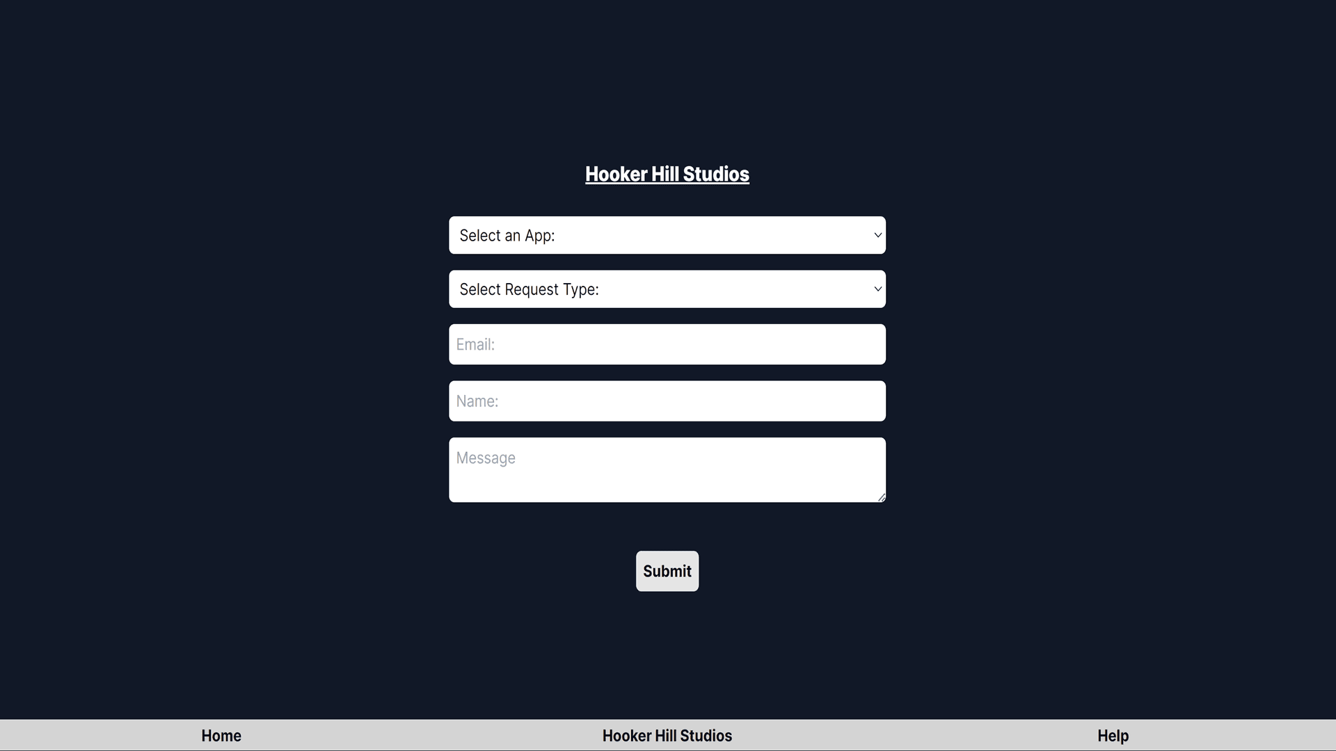 Support Form Screenshot